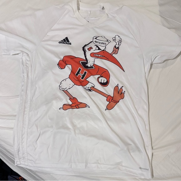 adidas Other - Miami Hurricanes V-Neck white shirt